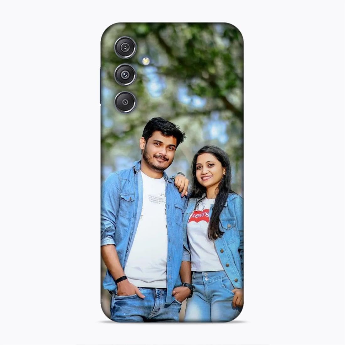 Expromium Custom Design Back Cover for Samsung Galaxy M34 5G, Upload Your Photo, Logo or Artwork & Type Name, Quote, Punches, Polycarbonate Hard Case for Boys and Girls