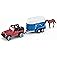 Siku - Jeep with Horse Trailer - Red - Sturdy Transporter Vehicle - Metal and Plastic PVC Free - Endless Playing Fun - Small-