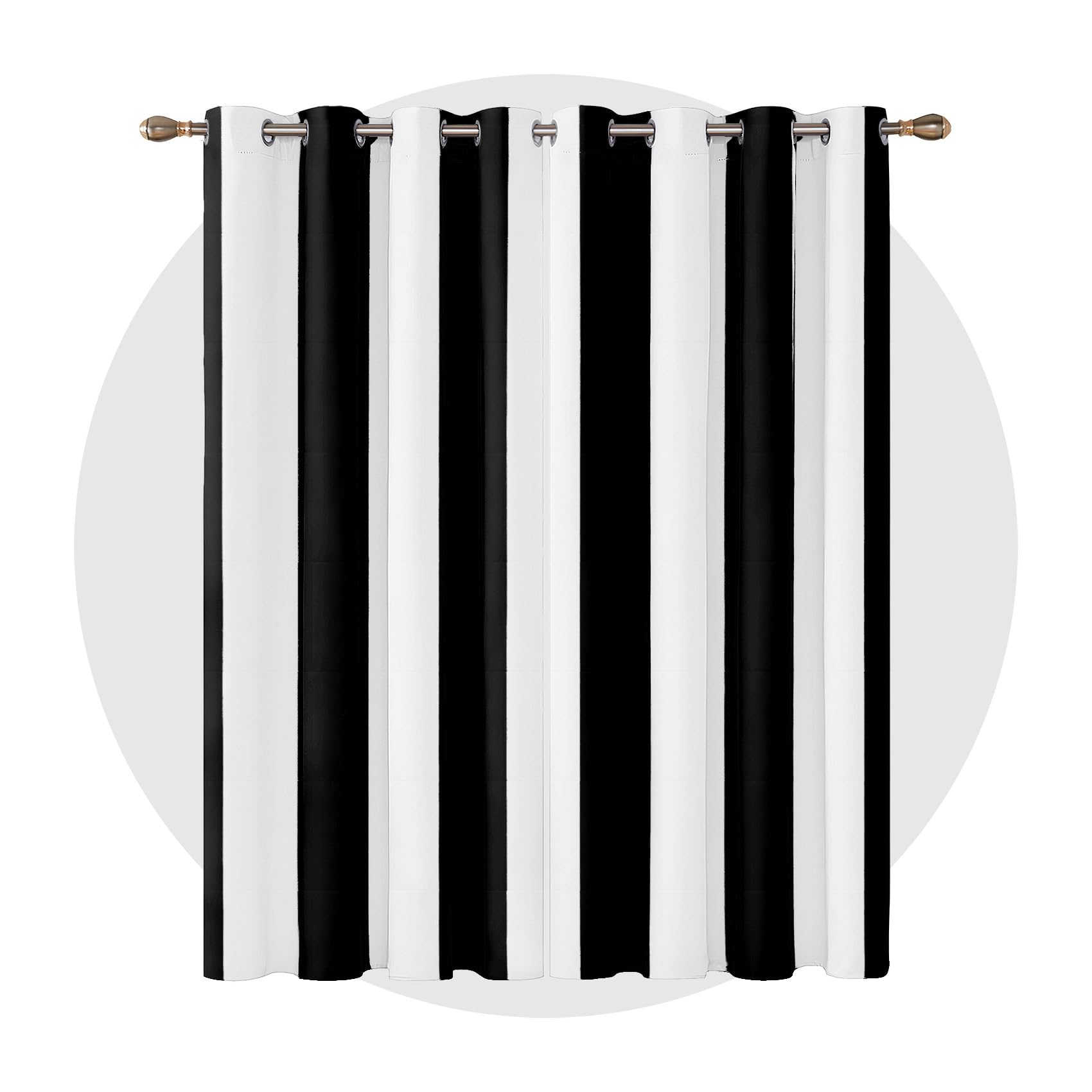 Panneaux occultants rayures noires et blanches 228x228 cm x2