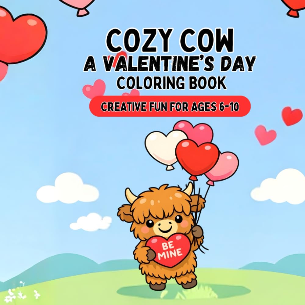 Cozy Cow: A Valentine's Day Coloring and Activity Book for Kids Ages 6-10