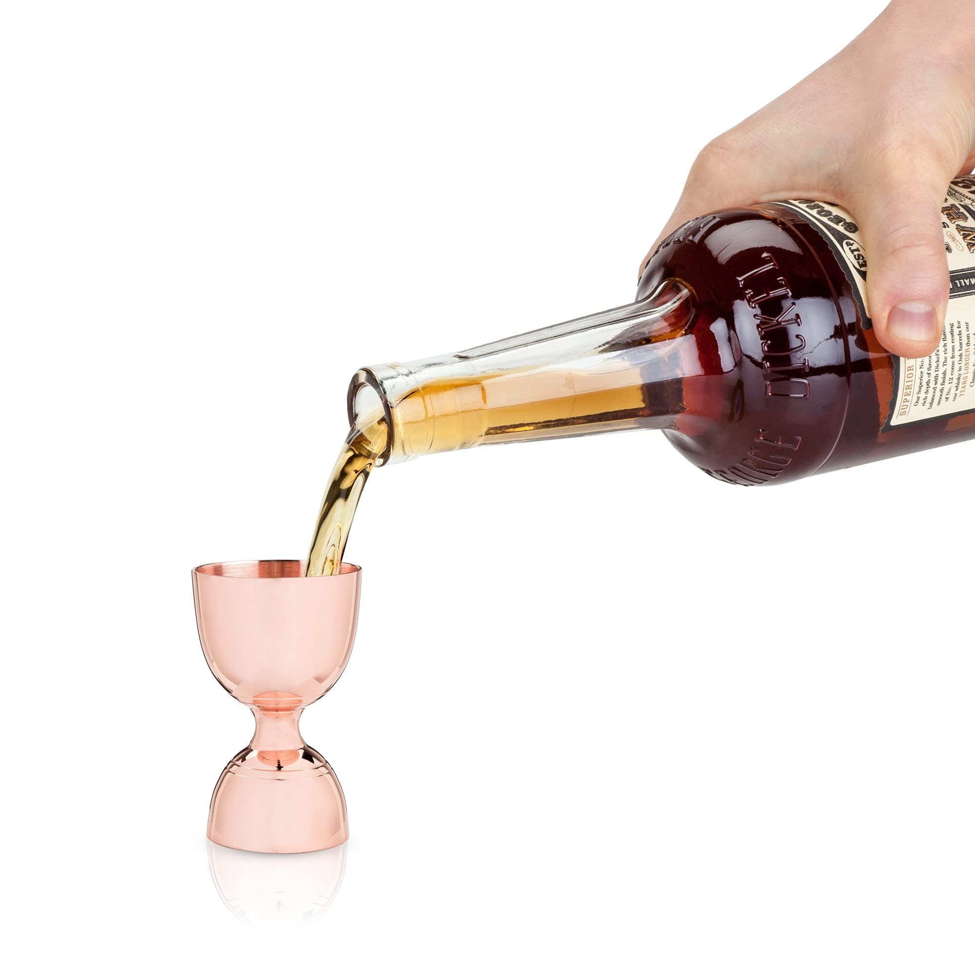 Viski Canterbury Double Measure for Cocktails, Bar Tools and Accessories Stainless Steel Bartender Tool Measuring Shot Copper Set of 1