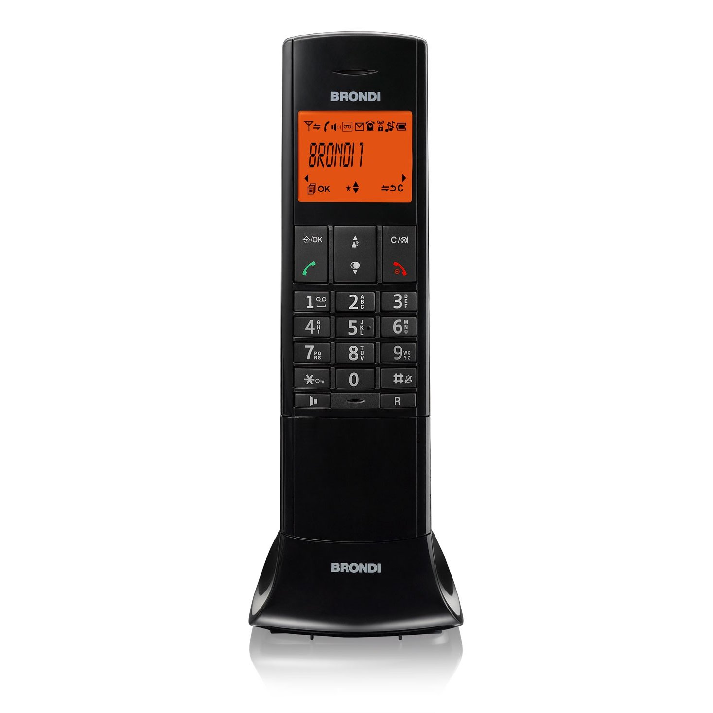 BRONDI Lemure Telefono Cordless, Nero