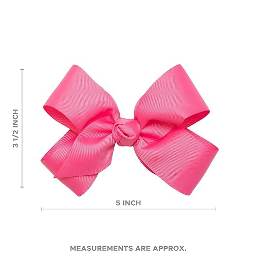 Miniatura 10 de HAIRBOWS - Lazo de grogrén para niñas con nudo en el centro de una pinza para el cabello, para todas las edades y tipos de cabello, lazos de 6