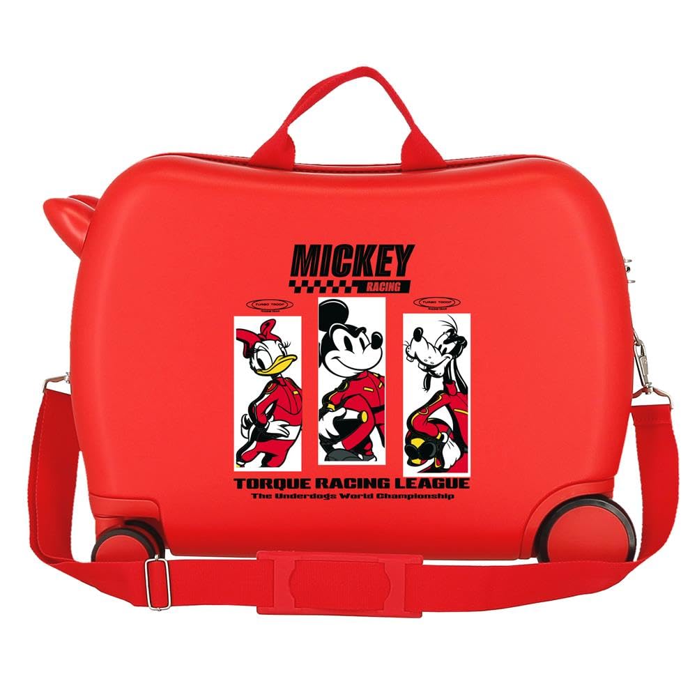 Joumma Disney Mickey Racing Walizka dziecięca czerwona 50 x 38 x 20 cm sztywne tworzywo ABS boczne zapięcie szyfrowe 34 l 2,1 kg 2 podwójne koła bagaż podręczny