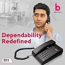 Beetel B11 Corded Landline Phone, Ringer Volume Control, LED for Ring Indication, Wall/Desk Mountable, Classic Design, Clear Call Quality, Mute/Pause/Flash/Redial Function (Made in India)(Black)(B11) gallery image