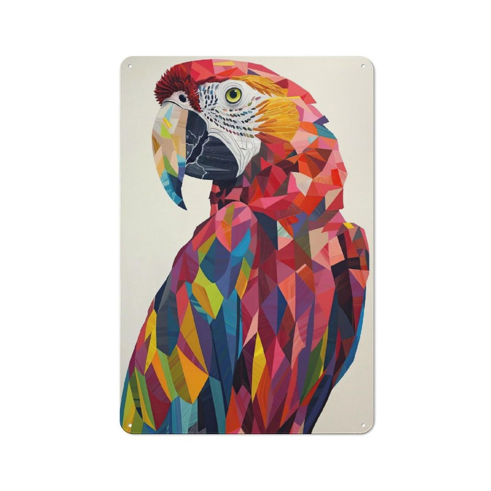 Junmoney Vibrant Parrot 30X20cm Retro Metal Plaque With For Garage Or Workshop, Housewarming Present For People Styling Garage And Workshop