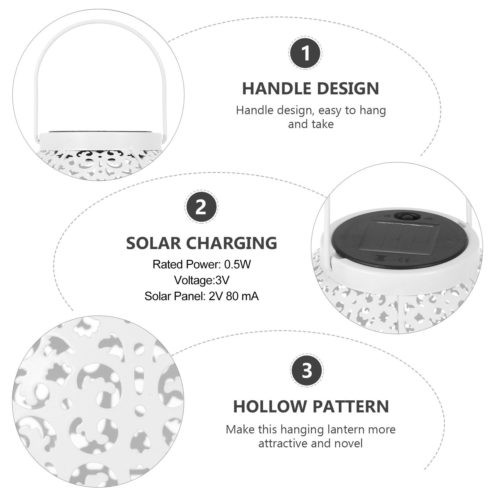 INOOMP Lanterna Solare a LED in Ferro Battuto Luce Sospesa, Lampada da Giardino Decorativa per Esterni, Illuminazione Solare da Giardino per Patio, Portico e Cortile