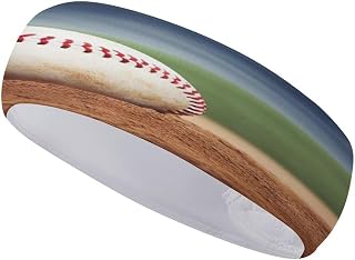 Baseball Headbands Fashion Moisture Wicking Sweatband Lightweight Soft Sports Headband Non-Slip Accessories Hair Bands for Fitness Workout Stretchy Unisex Hairband
