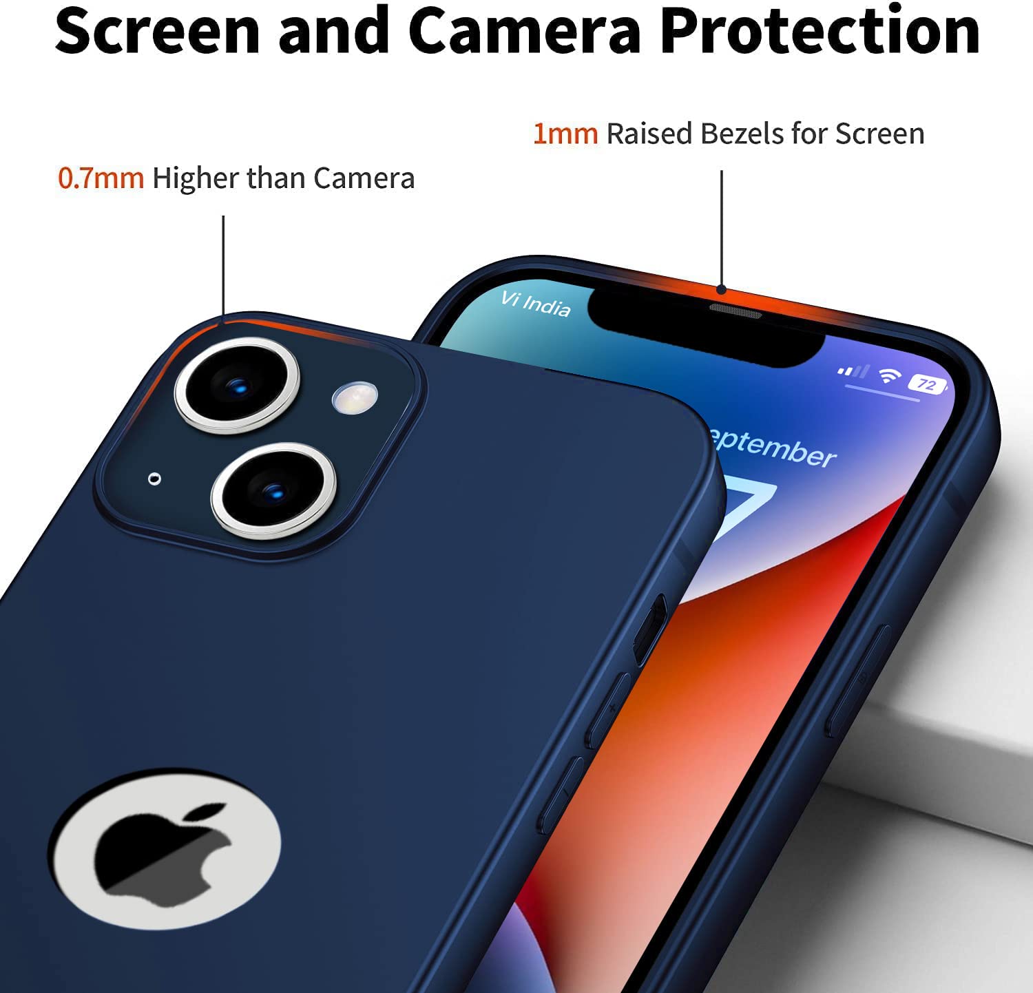 SQUIF Silicone Slim Soft Back Case for iPhone 15 Cover Ultra Thin 