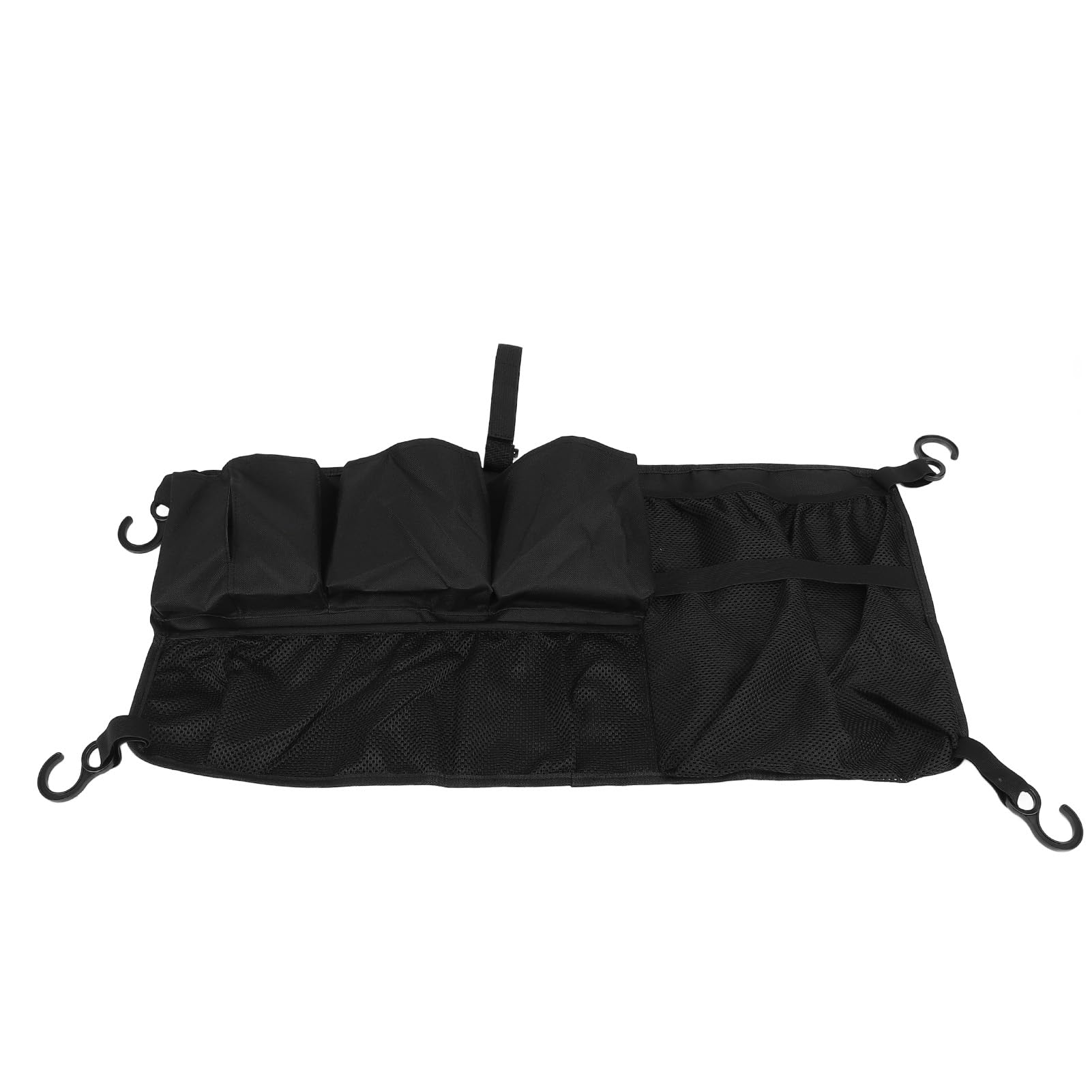 Borsa portaoggetti laterale per passeggino da campeggio, pieghevole, in tessuto Oxford, con scomparti multipli, colore nero, perfetta per attività all'aperto e viaggi