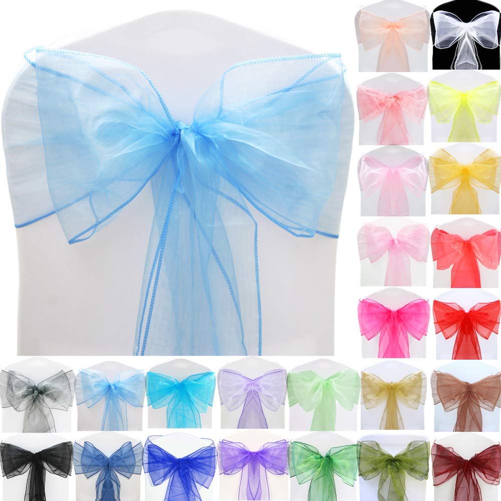 Time to Sparkle 20pcs 22x280cm Baby Blue Organza Sashes — image 1