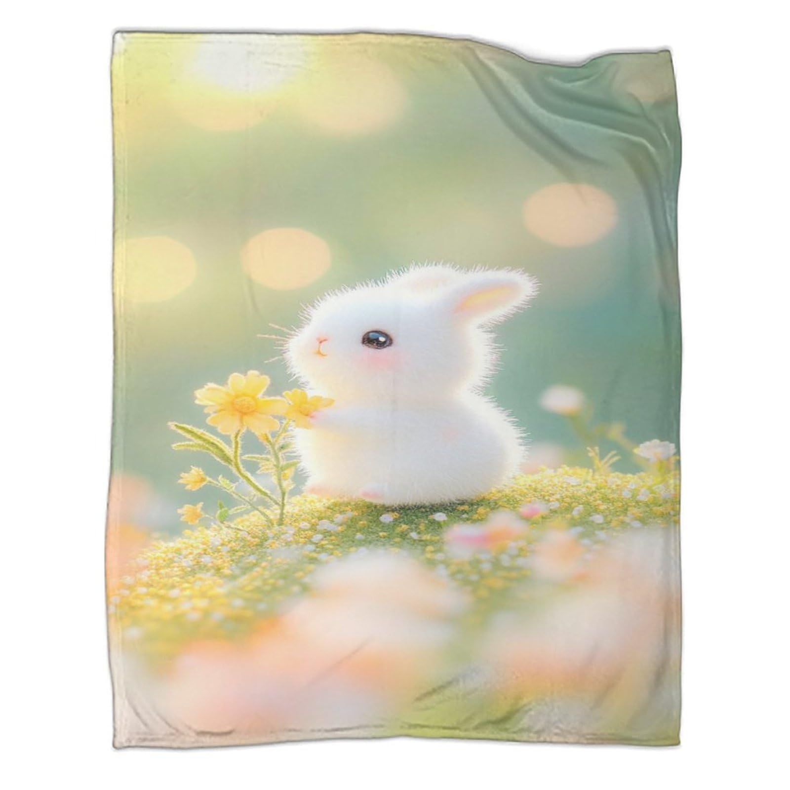 Couverture polaire lapin ultra douce 200x230cm en flanelle velours peluche grand lit