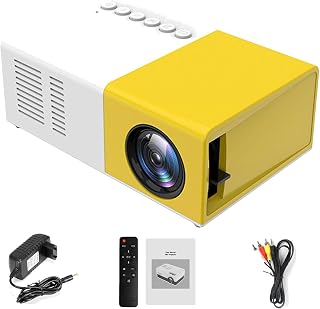 Portaflixx - Portaflixx Pocket Projector 2.0, Porta flixx Projector Pocket, Overhead 4k Movie Projector Indoor, Mini Portable Projector with USB and Remote Control 1080P HD Palm-Sized (Yellow)