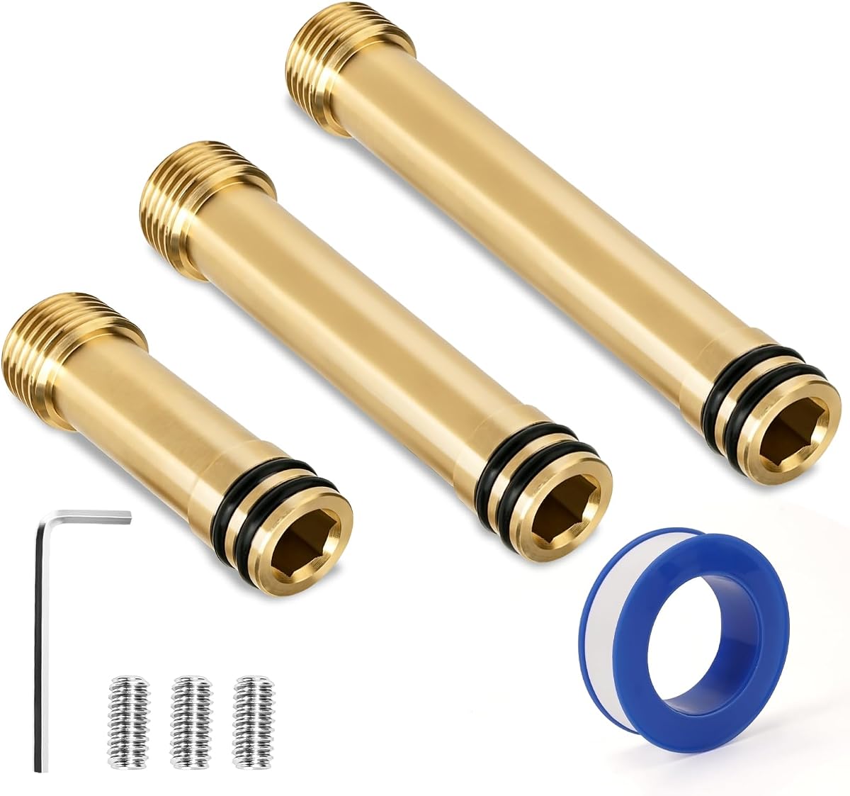 1247984,1247985,1247986 Extender To Mount The Shower Elbow | Supply Adapter to The Shower Wall, Compatible With K-98350 Awaken Wall Supply Elbow, Brass