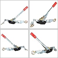 Vista 4 de Extractor de potencia de engranaje dual de 2 toneladas, cable de acero de 2 ganchos, trinquete de potencia de doble engranaje viene con cable