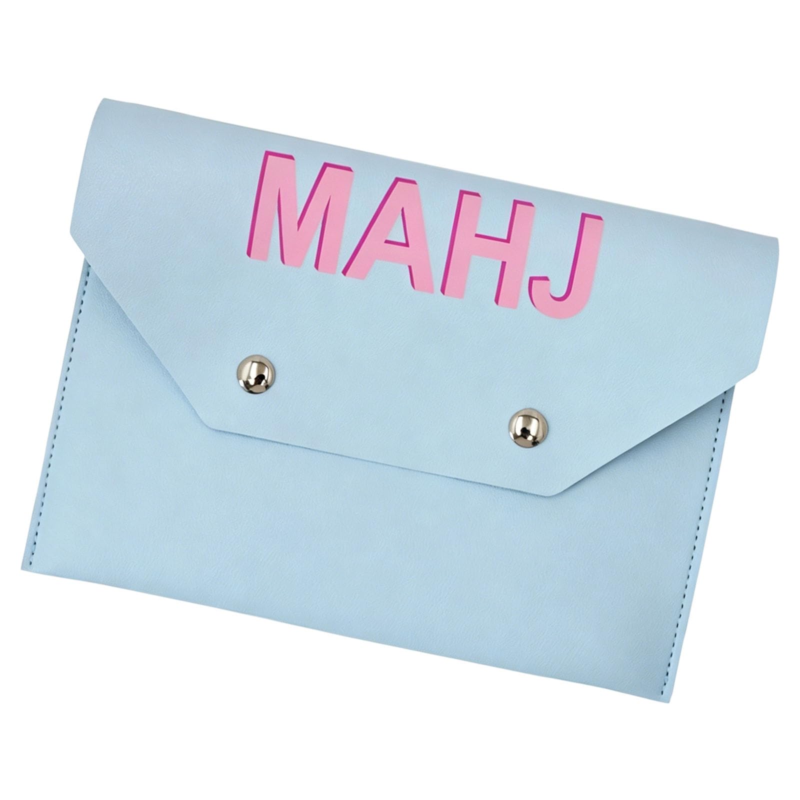 Tfaoys A Document Holder Pouch With Flap, Pu Leather Card Organizer For Mahjong Scorecards Nd Daily Carry Mahjong Pouch Card Holder Organizer Travel Paper Travel Document Flat Pu Leather