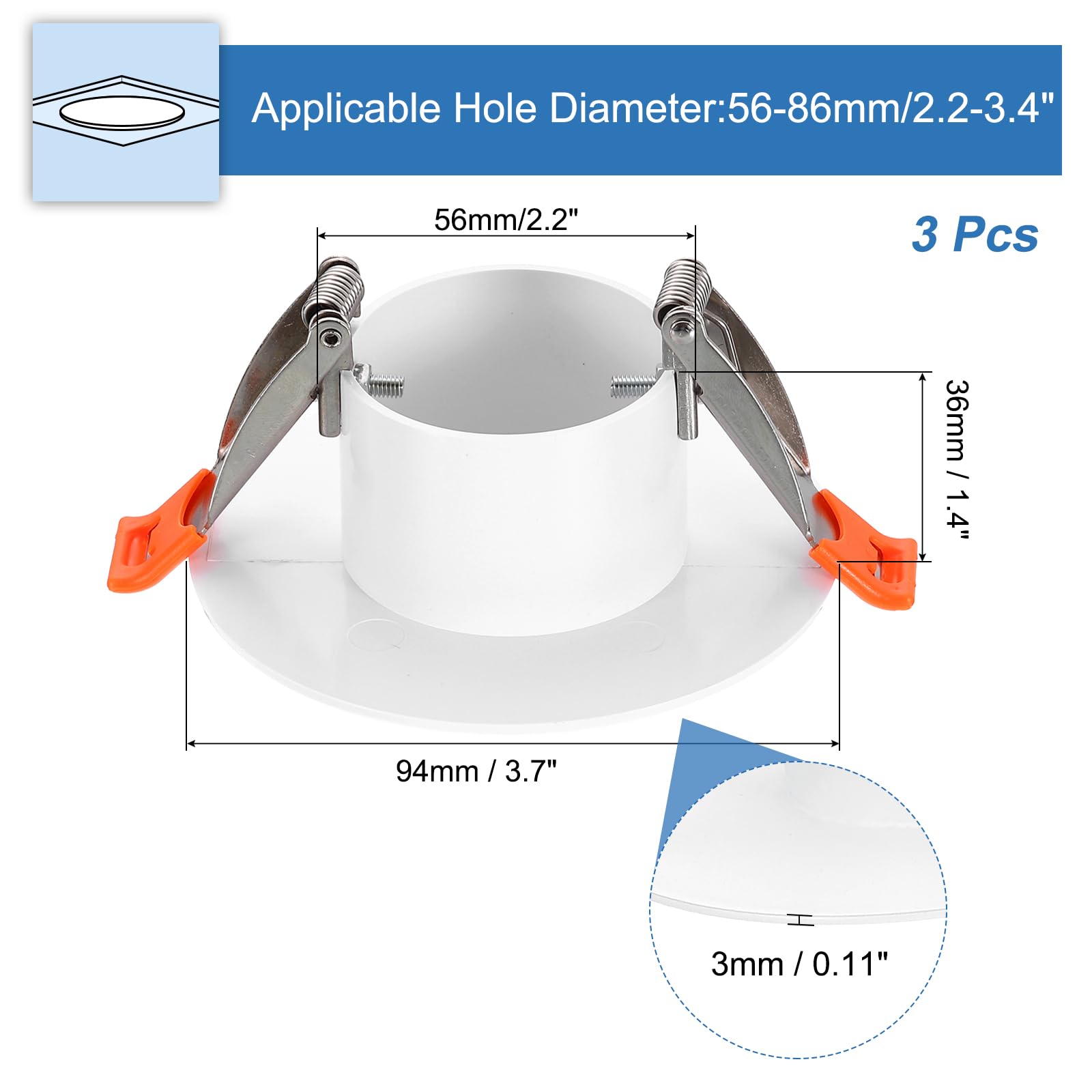 PATIKIL 94mm / 3.7" Diameter Spring Ceiling Hole Cover Plate - Image 2