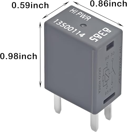 Miniatura 2 de Relé 135001148385 (juego de 2)  12 V CC 40 A 4 pines para ventilador de aire acondicionado, relé 135001148385 compatible con modelos de vehículos GM