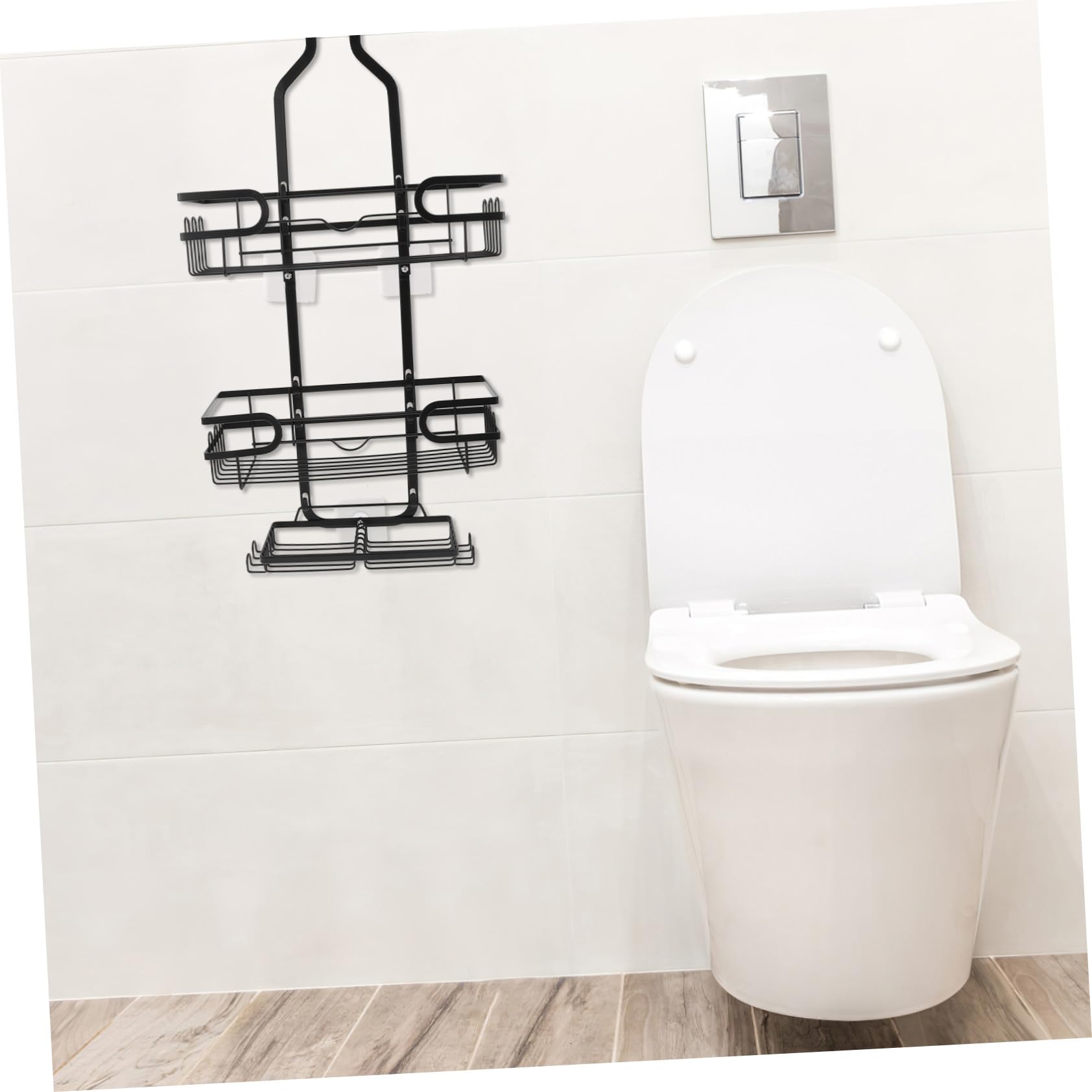 LIFKOME Mensola Doccia Muro Ripiani con Ganci Organizer in Metallo Resistente all Umidità Supporto Stabile per Shampoo e Sapone Mensola da Appendere per Ordinato ed