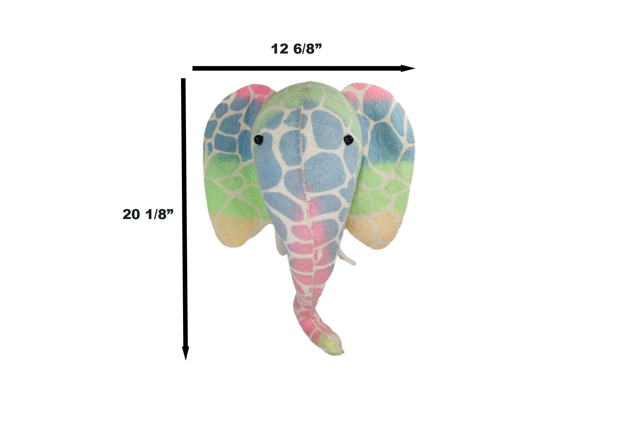 Ebros Gift Fiona Walker England Handmade Organic Baby Animal Head Colorful Stencil Print Elephant Wall Decor Semi Collection Safari And Farmland Edition