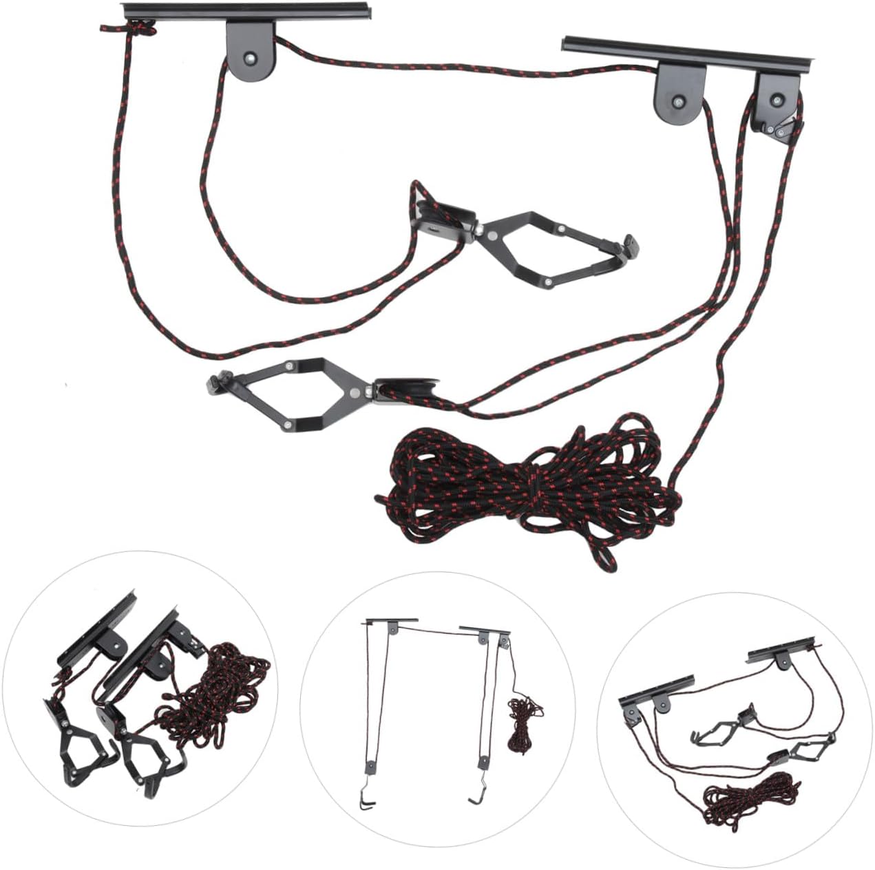 1set Bike Ceiling Mount -mounted Hook for Garage Indoor Storage Space-saving Design for Easy to Install Black