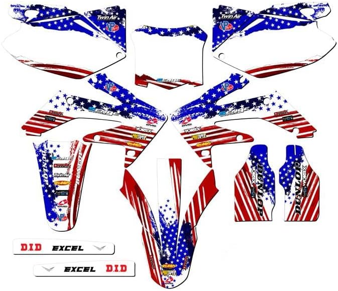 2008-2009 CRF 250 R Merica USA Senge Graphics Complete Kit with Rider I.D. Compatible with Honda