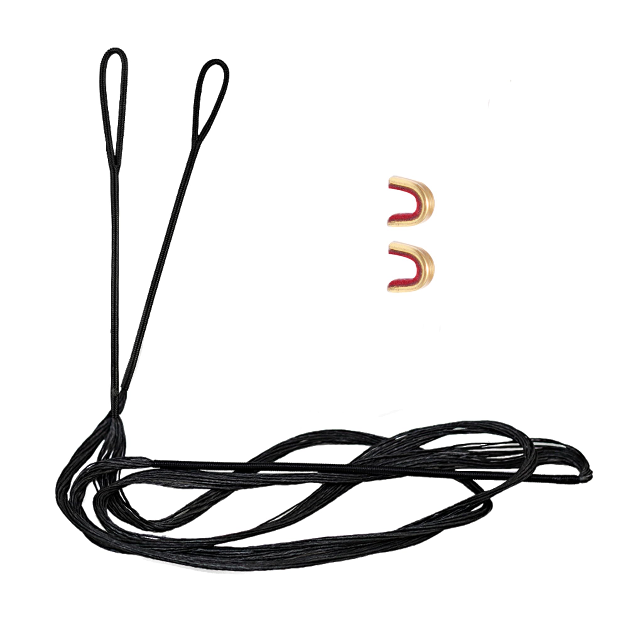 Deerseeker Dacron Bow String Set with 2 Nock Points 12/14/16 Strands 48-70 inches for Traditional Longbow Recurve Bow Replacement Bowstring