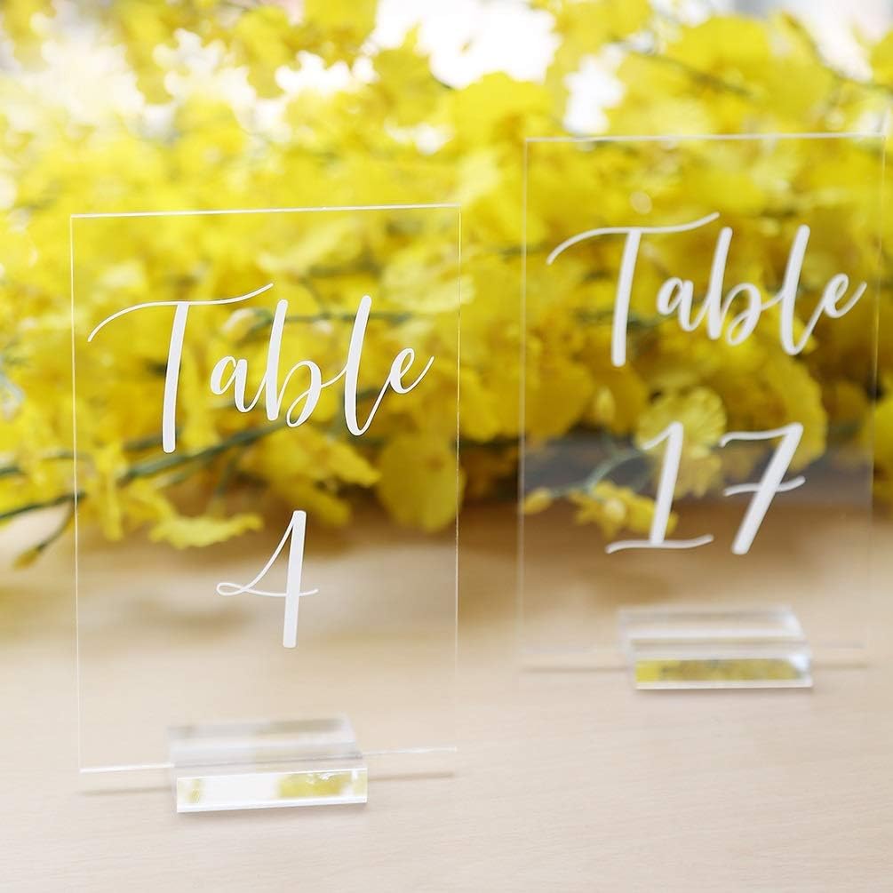 Fеаturеd Prоduсt UNIQOOO Acrylic Wedding Table Number 1-20 with Stand | 4x6 inch Printed Calligraphy, Sign and Holder | Perfect for Wedding, Reception, Centerpiece Decoration, Event, Party 70% оƒƒ Dіѕсоunt UNIQOOO Acrylic Wedding Table Number 1-20 with Stand | 4x6 inch Printed Calligraphy, Sign and Holder | Perfect for Wedding, Reception, Centerpiece Decoration, Event, Party