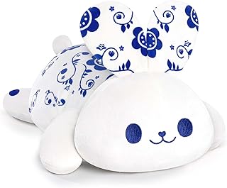 Mewaii Cute Rabbit Plush Pillow, Kawaii Plushies Celadon Rabbit Stuffed Toys, Squishy Plushies, Cuddle Body Pillow for Kid...