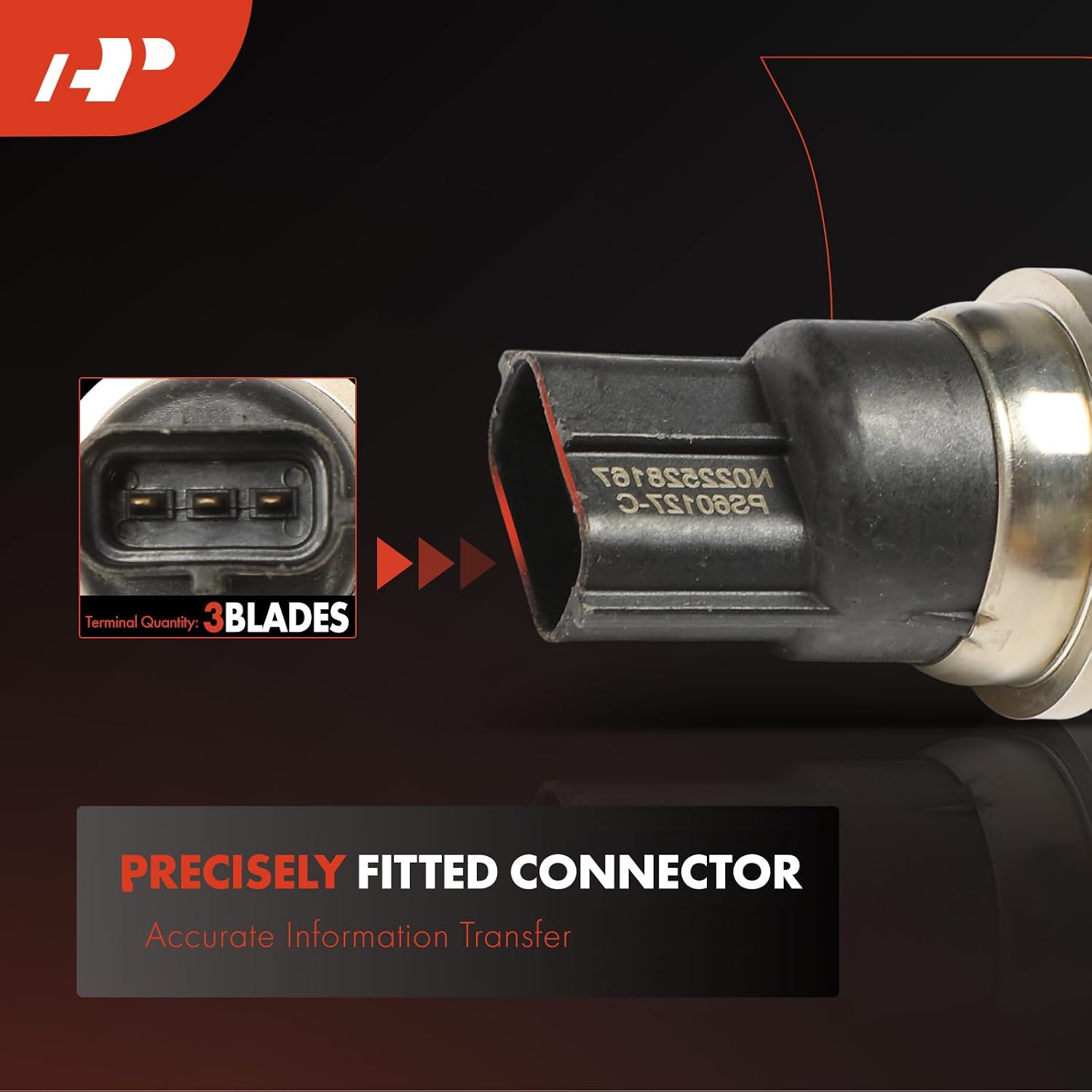 A-Premium Fuel Rail Pressure Sensor Compatible with Mitsubishi | for Pajero 1999-2006, Lancer 2000-2009, Carisma 1999-2004, Space 1998-2004, Galant 1996-2003, Dion