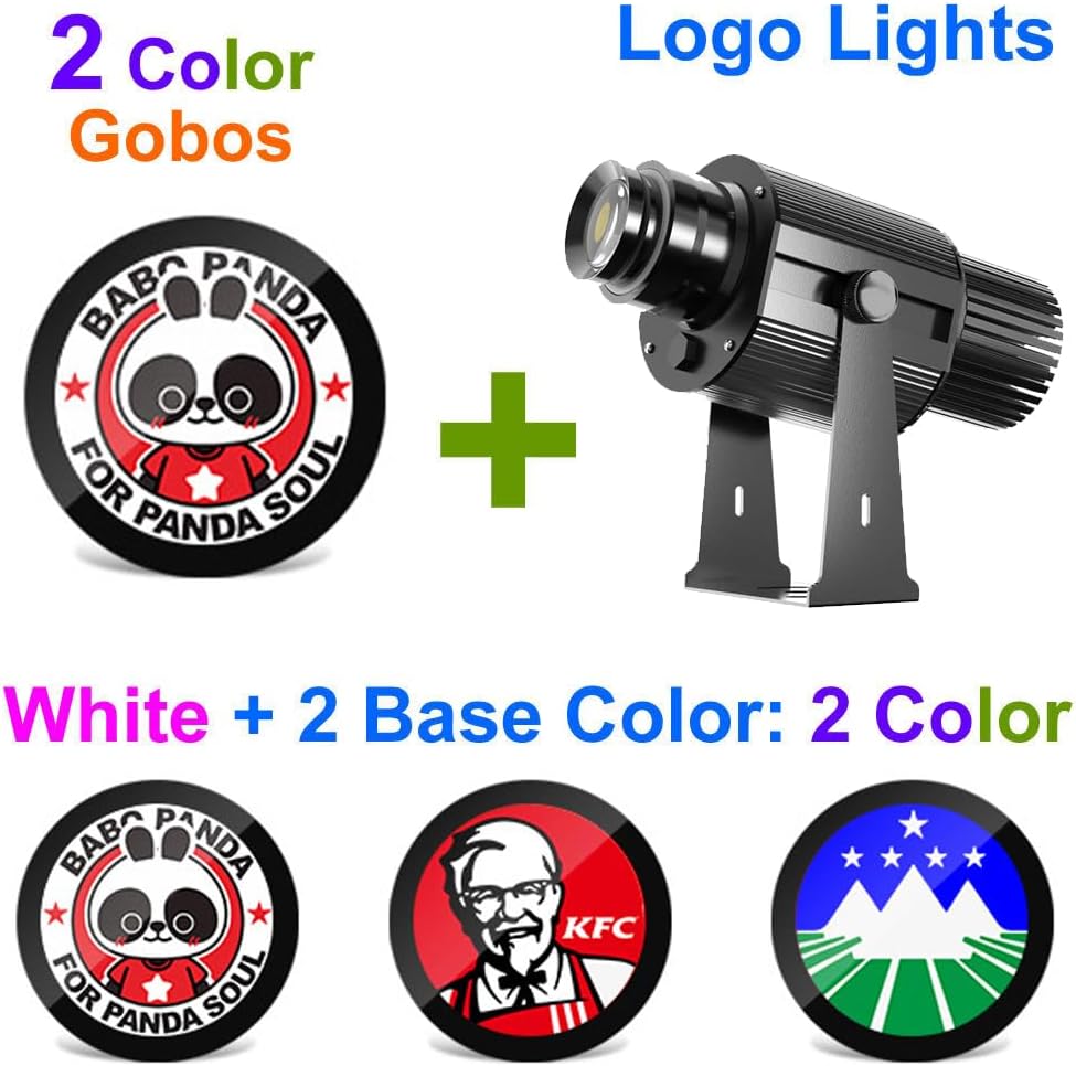 Outdoor 15W-110W Waterproof IP67 Wall Logo Commercial Door Head Light Projector (2 Colors Glass Gobos, 50W)