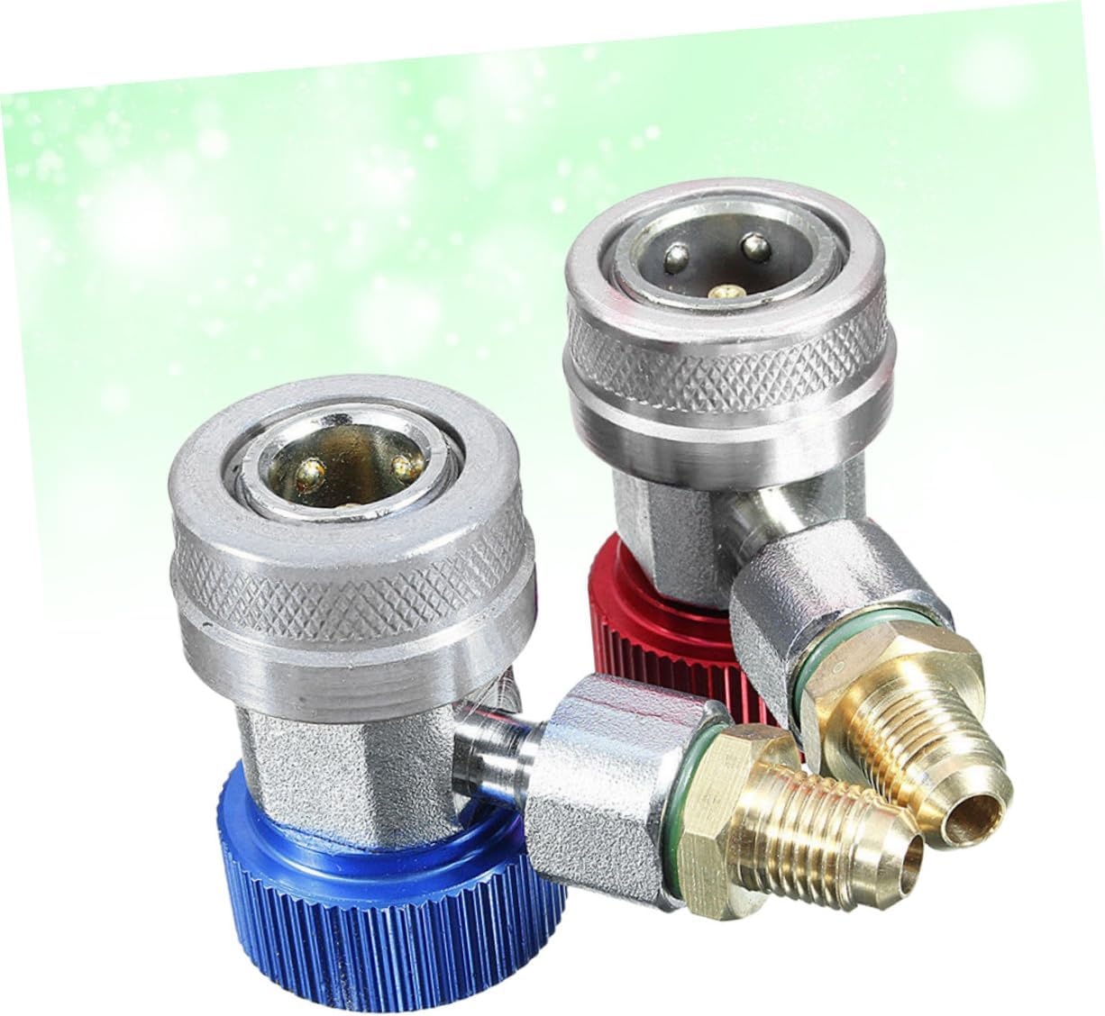 2Pcs Coupler Connector Adapter for Automotive Air Conditioning Charging Hose Durable and Lightweight Snap Lock Design for Easy Installation and Use