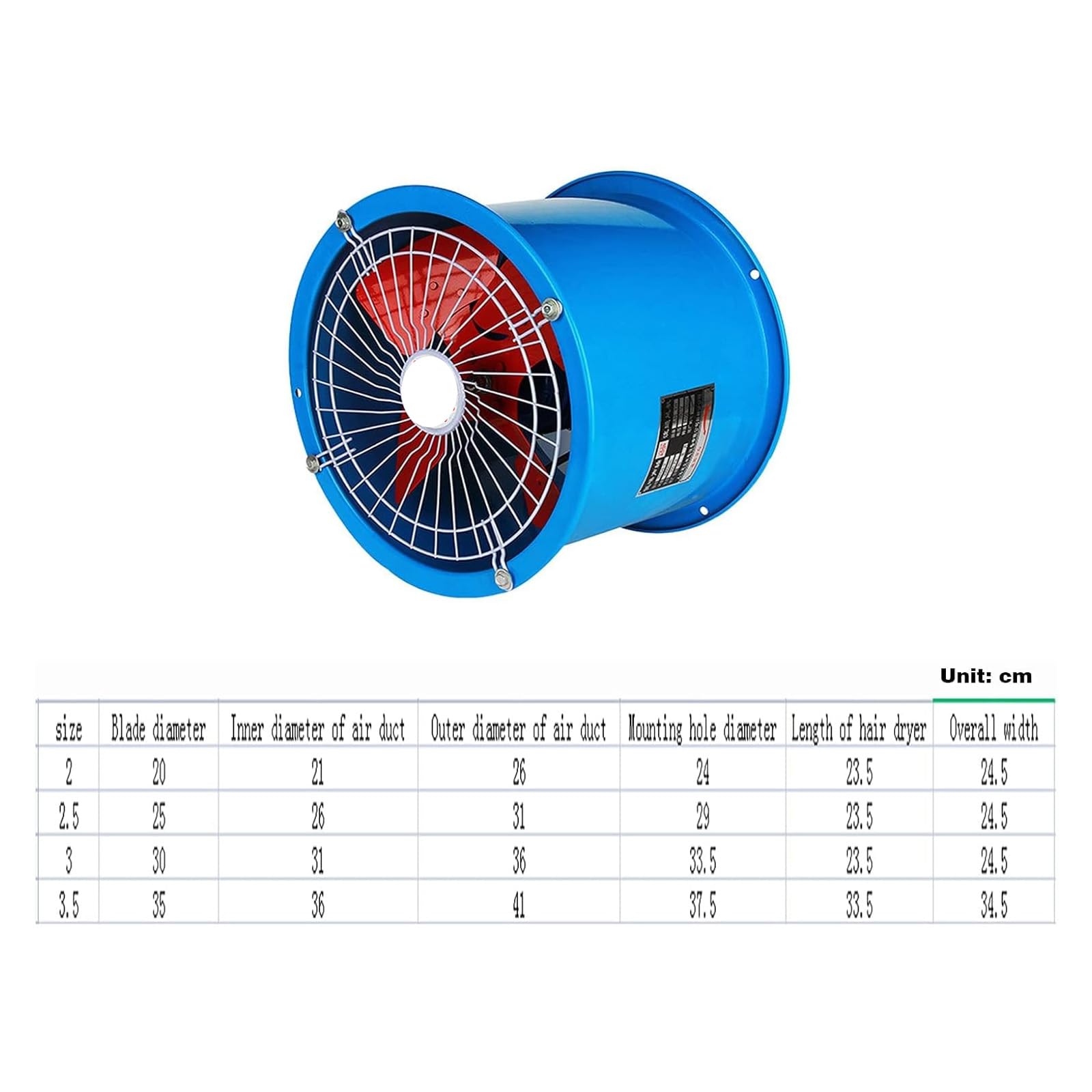Extracteur d'air Mural 260mm, pour Ventilation Industrielle, Ventilateur Mural hélicoïdal, Ventilateurs d'aspiration 1000m3/H