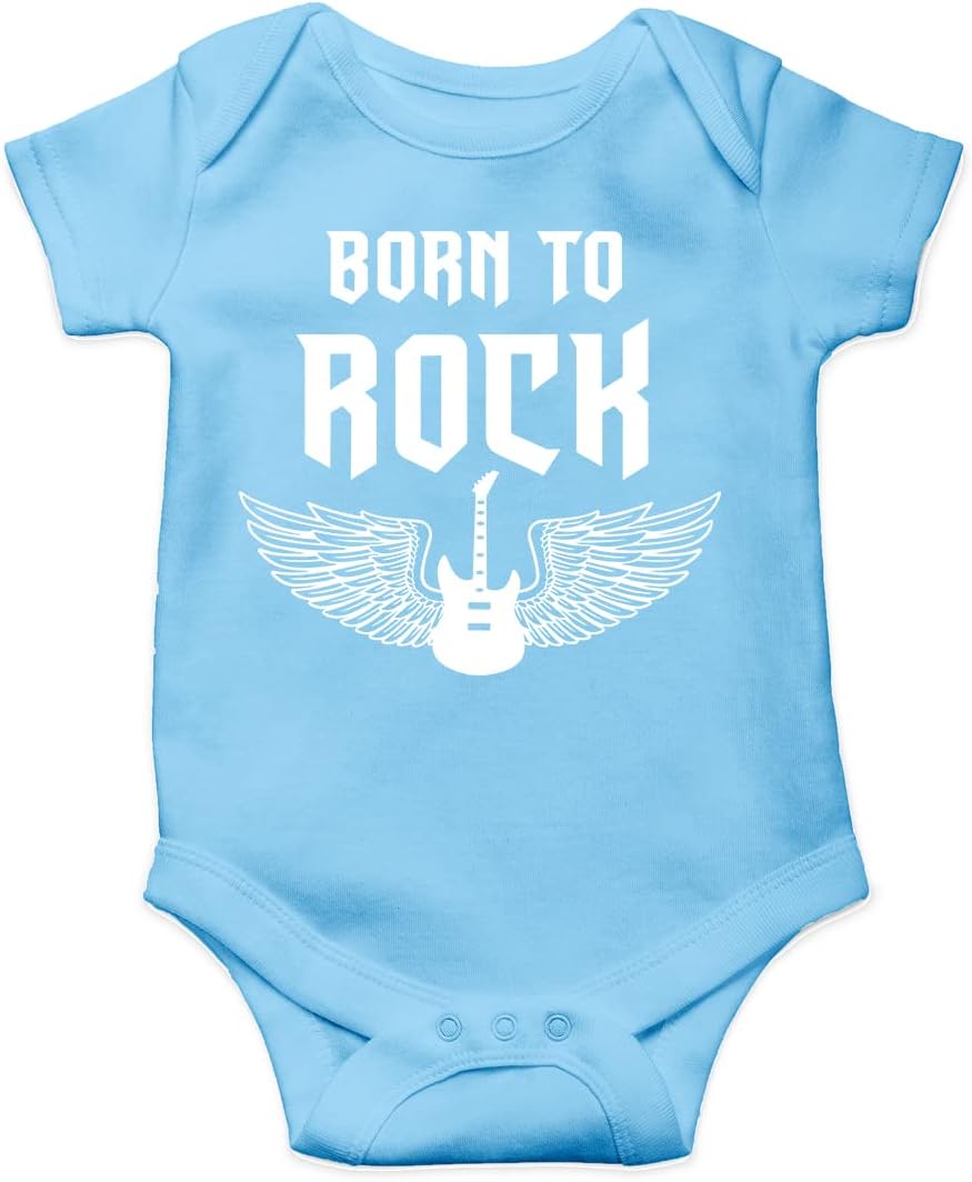 Belle Homie Born To Rock - Funny Baby Essentials Bodysuit - Cute Baby Girl Clothes Newborn Boy Outfits