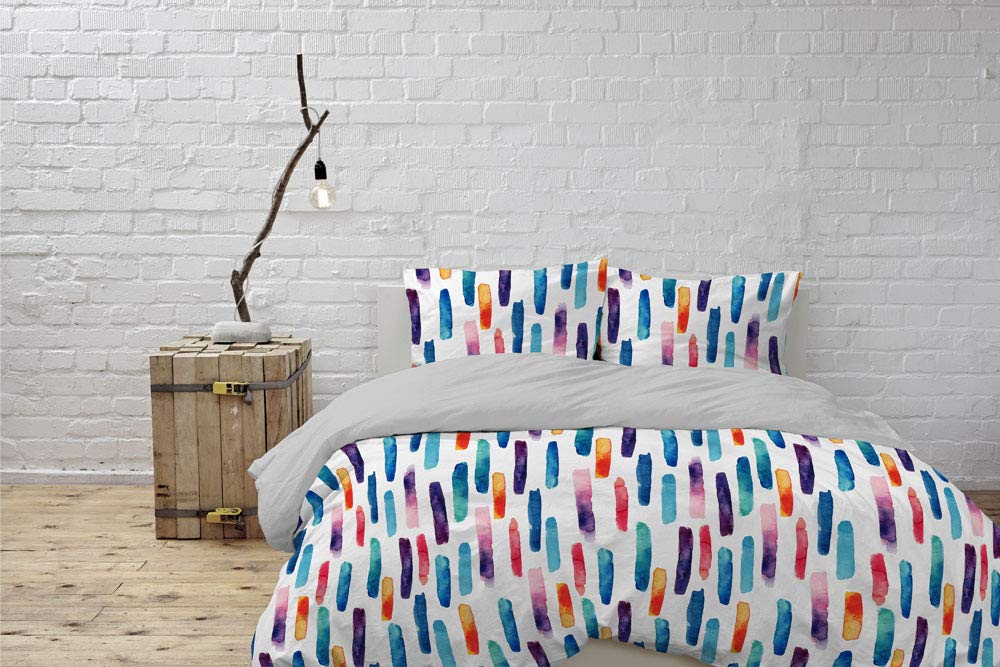 Italian Bed Linen “Watercolor” Duvet Cover Set, WT04, Double