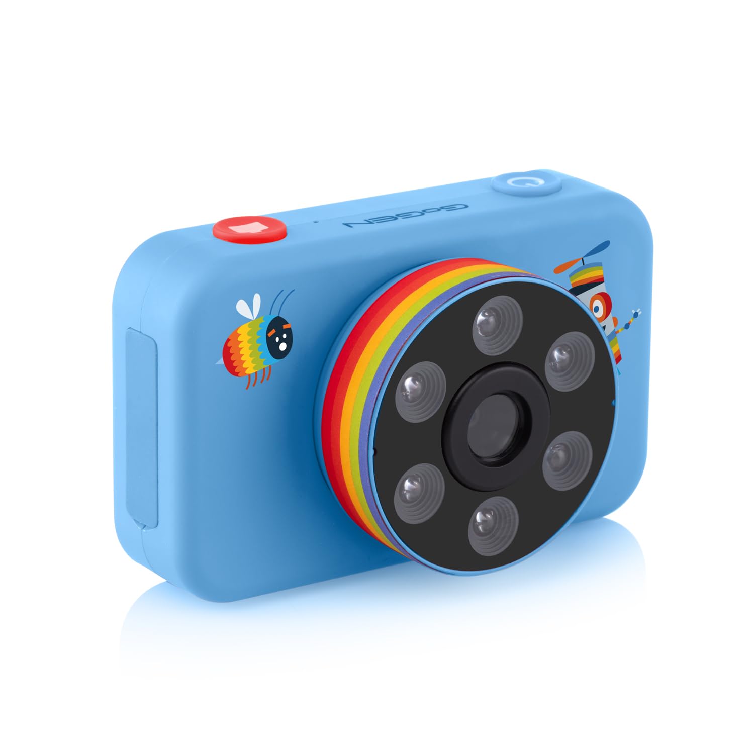 GOGEN DECKO Aparat dla dzieci, aparat cyfrowy dla dzieci, aparat do selfie, zdjęcia i wideo HD, efekty fotograficzne, karta micro SD 32 GB, LED, akumulator litowo-jonowy, nadaje się dla dzieci od 3