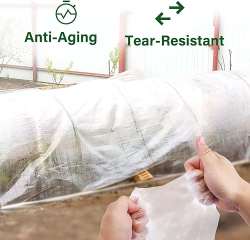 Miniatura 3 de Lámina de plástico para invernadero de 6 mil, cubierta de repuesto transparente de 20 x 20 pies, resistente, resistente a los rayos UV, película de