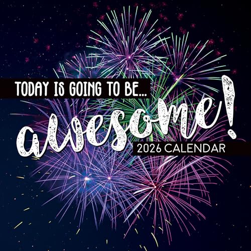 TGSC | Today is going to be Awesome - Calendario 2026 de pared cuadrado familiar de 16 meses, planificador con cuadrícula grande para organización del hogar u oficina, calendario de estilo de vida