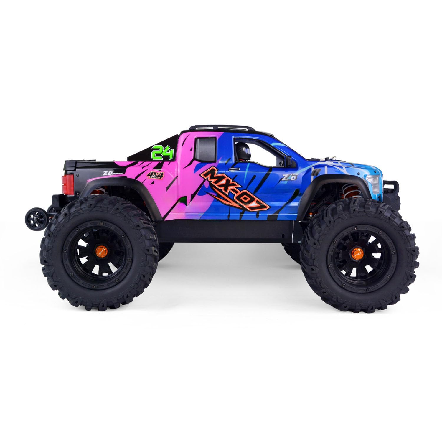 wheelfun 80 km/h ZD Racing MX-07 1/7 4WD Telecomando Monster Truck Elettrico RC Off Road Veicolo Ad Alta Velocità Auto Da Corsa Sistema di Luce Hobby Grade Modello per Adulti