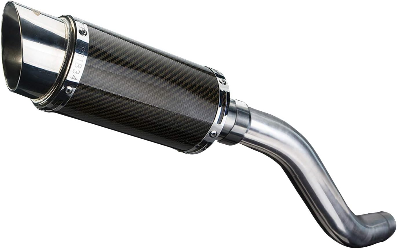 Delkevic Aftermarket Slip On compatible with Kawasaki Z800 Mini 8" Carbon Fiber Round Muffler 13-16