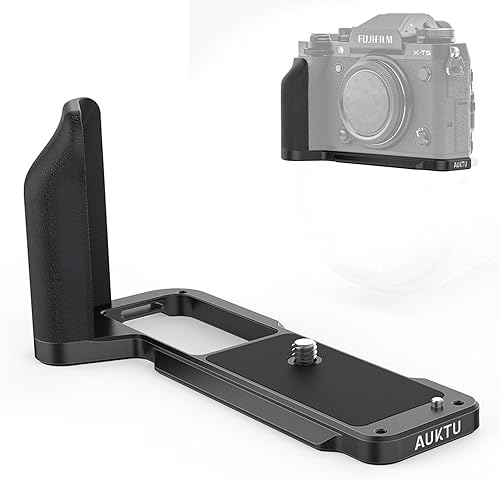 AUKTU Empuñadura de mano para Fujifilm MHG-XT5 Fuji XT5 Grip, mango lateral de silicona suave, placa base de liberación rápida Arca Swiss