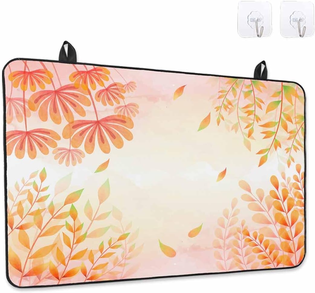 Stove Top Cover for Electric Stove Fall Thanksgiving Orange Gradient Leaves Plants Watercolor 28.5" x 20.5" Heat Resistance Electric Stove Cover Glass Stove Top Protector Washer/Counter Protector