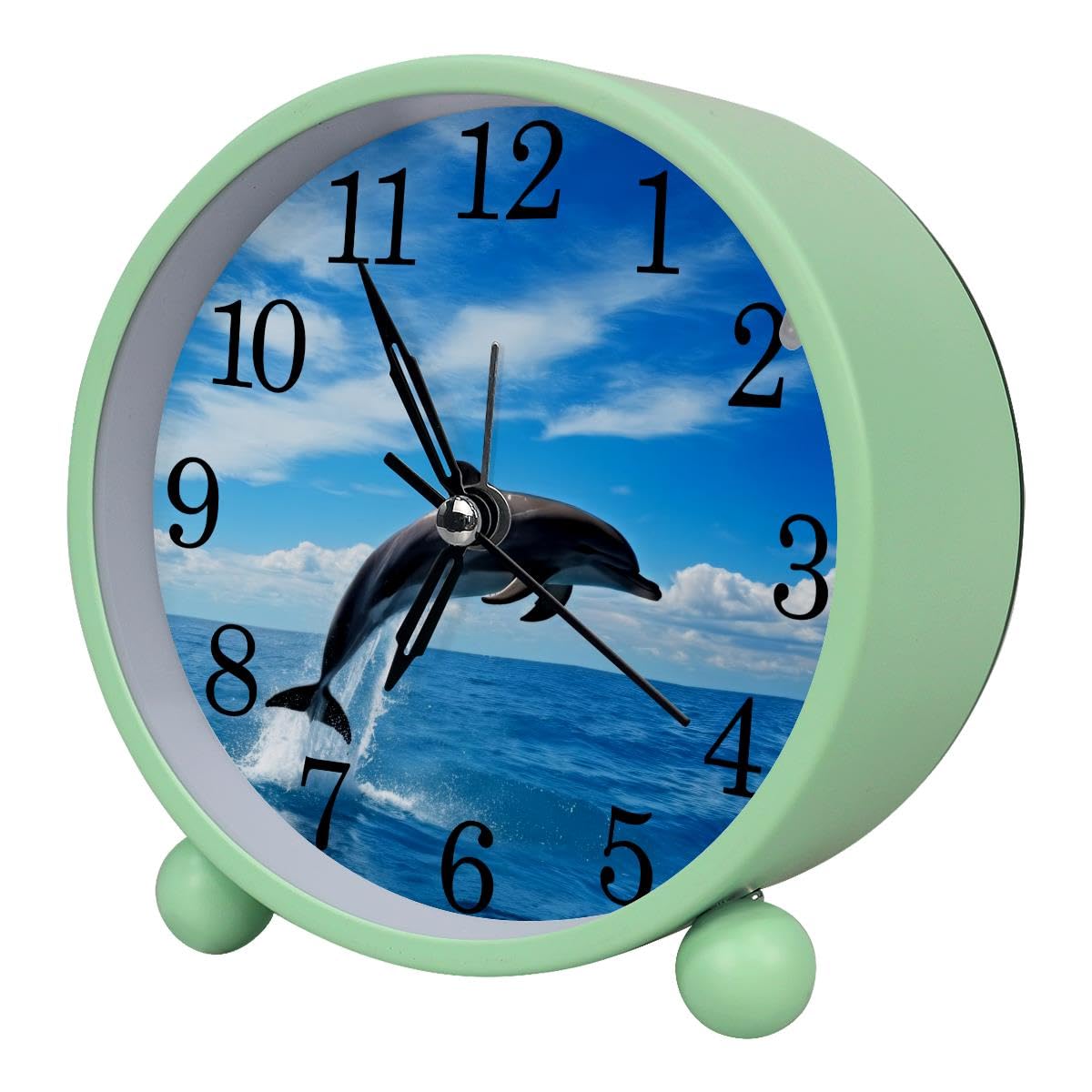Luoweisi Alarm Clock Dolphin Jumping, Silent Non-Ticking with Night Light