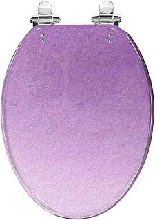 Elongated Toilet Seat Abstract art light purple lilac colors Watercolor canvas soft violet Resin Toilet Seat Quietly Slow Close with Quick-Release Hinges Toilet Seat with Cover Easy to Clean Install
