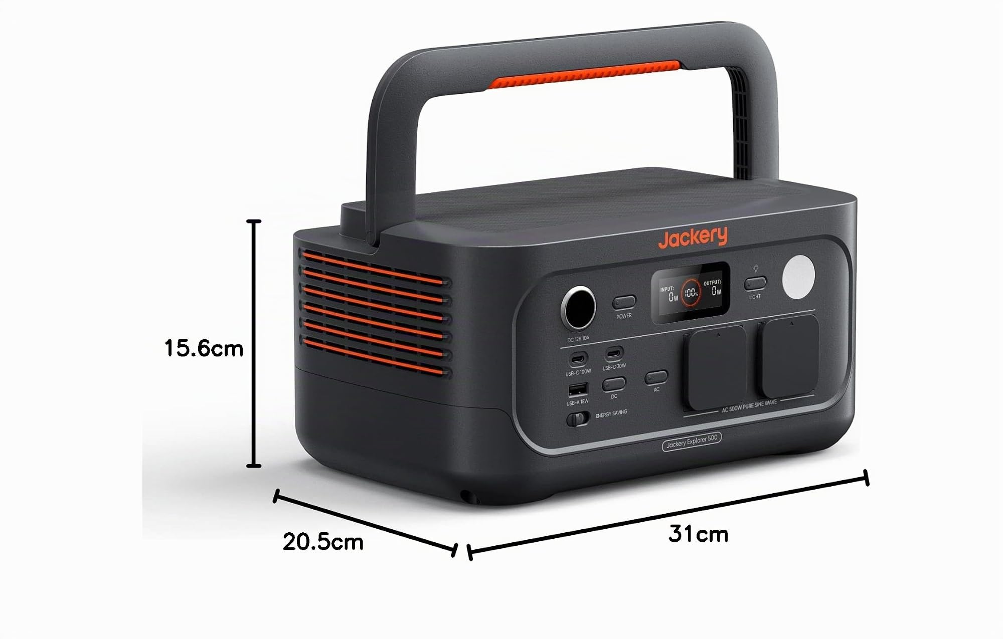 Jackery Explorer 500v2, centrale elettrica portatile, batteria LFP da 512 Wh/500 W (max 1000 W), UPS≤10 ms, 2 AC e 2 PD USB-C, ricarica completa in 1,3 ore, per campeggio, camper ed emergenza