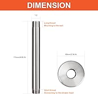 Vista 2 de HarJue Brazo de ducha montado en el techo, brazo de extensión de lluvia con brida y cinta de teflón, extensor de montaje de acero inoxidable