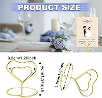 Vista 2 de ELANE 20 soportes para tarjetas de lugar para bodas, soportes para números de mesa de boda, tarjeteros para mesa, tarjetero de mesa (corazón)