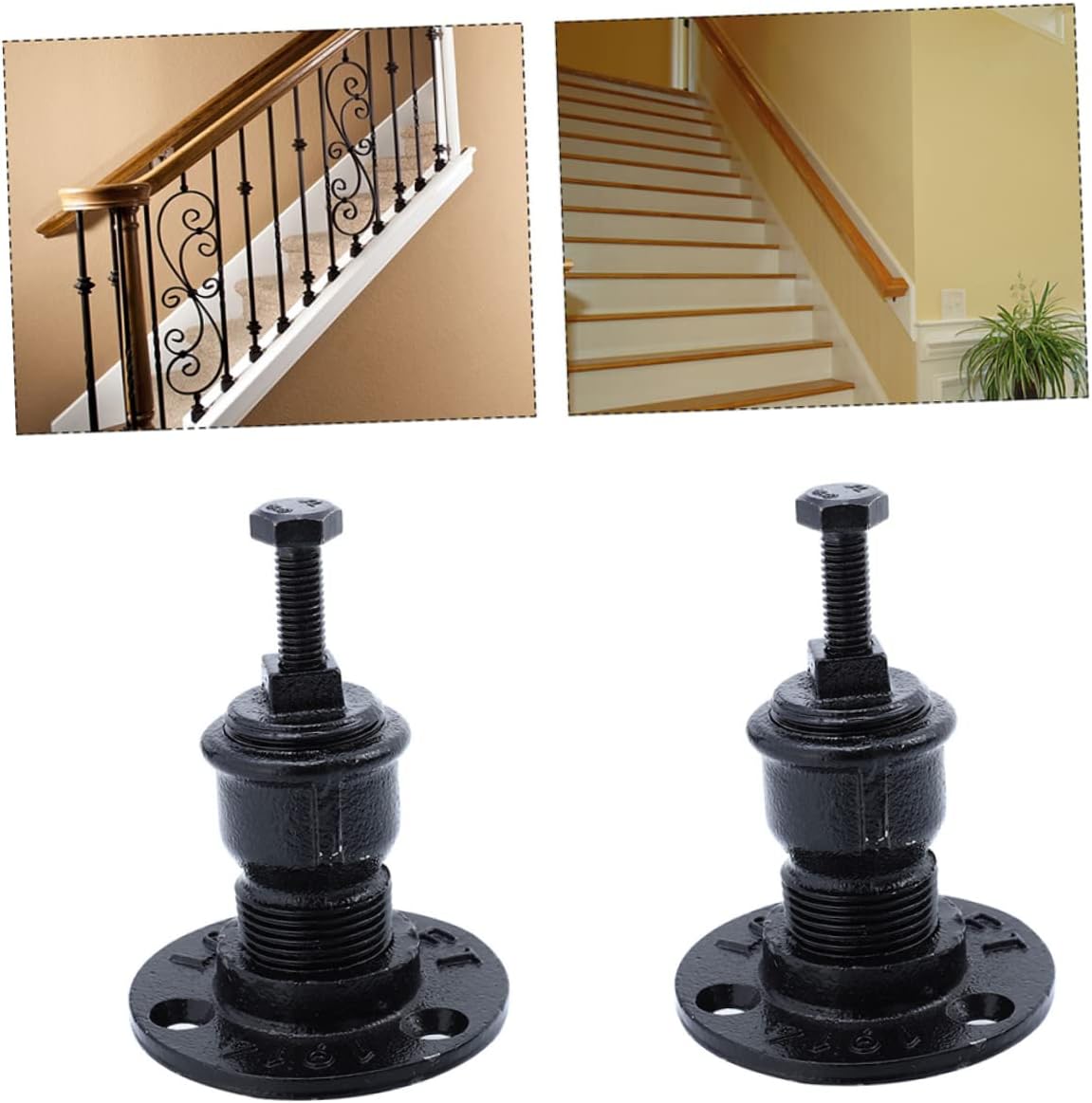 STOBOK 5pcs Professional Wall Mounted Handrail Bracket Heavy Duty Railing Support for Stairs Decorative Design with Easy Installation for Home Office and Commercial Use