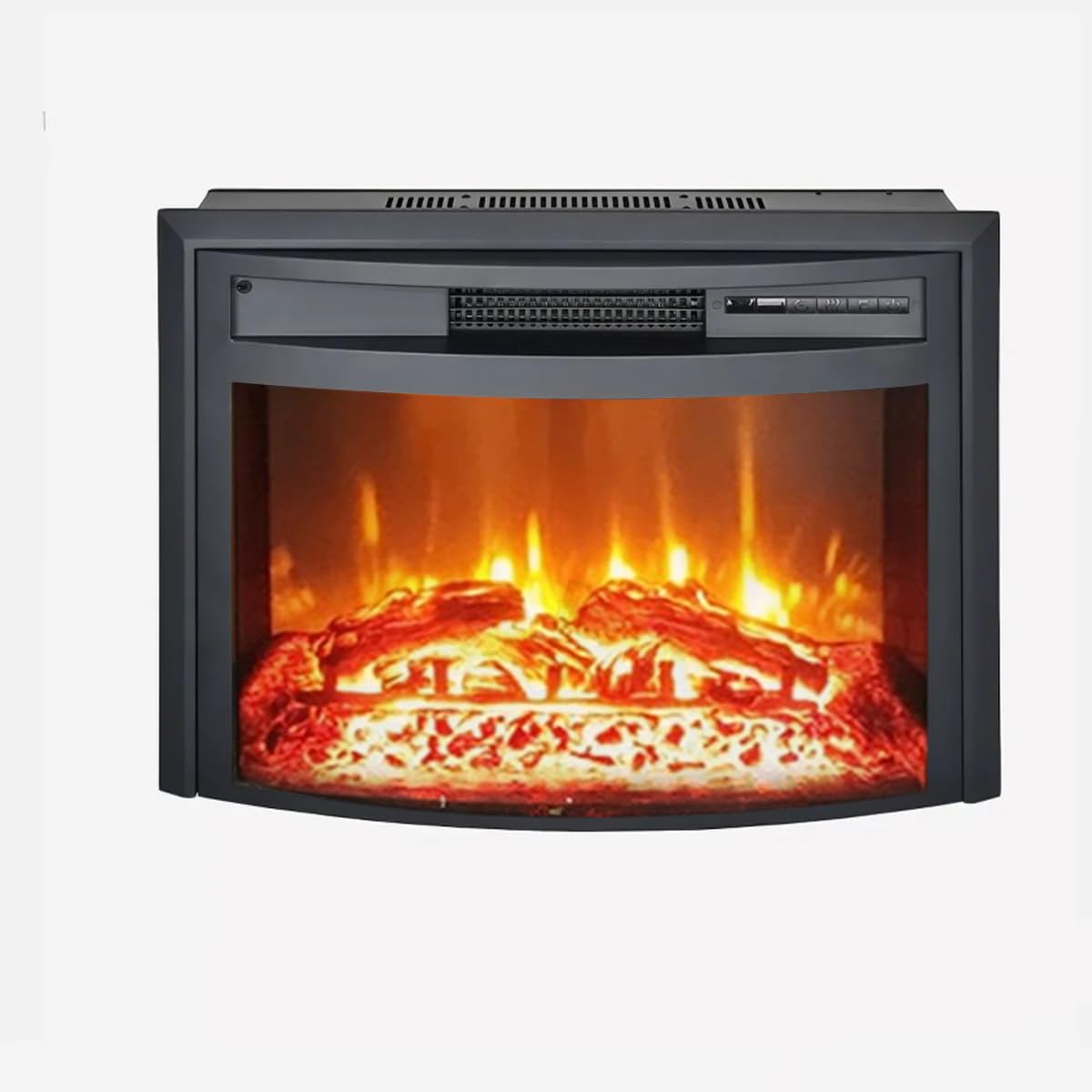 DEKO Fireplace Insert Unit - Modern Metal Heater with LED Flame Effect