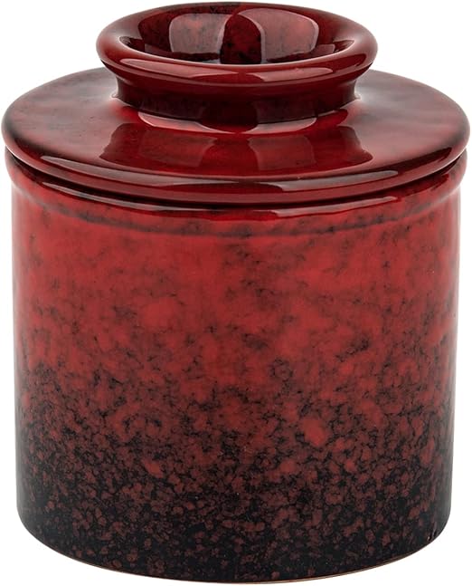 Pottery Butter Keeper Crock Butter Crock Red French Butter
